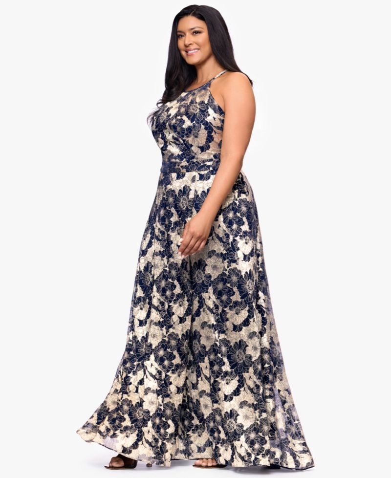Women's Halter Neck Wrap Foil Gown