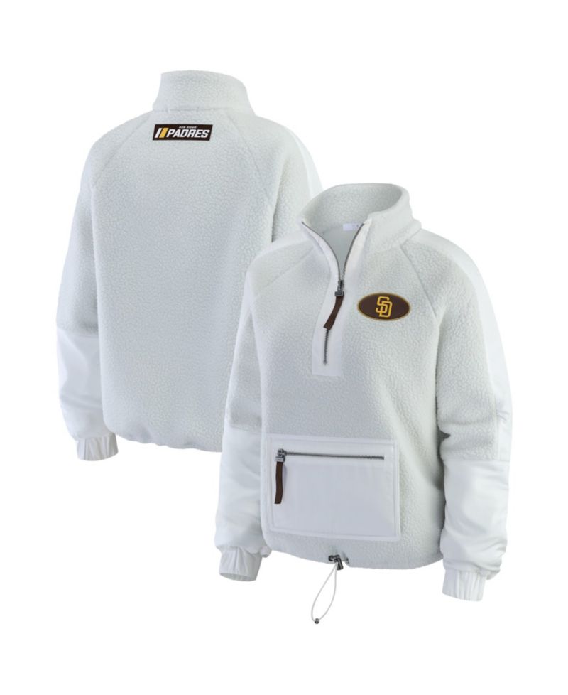 Women's Gray San Diego Padres Polar Fleece Quarter-Zip Jacket