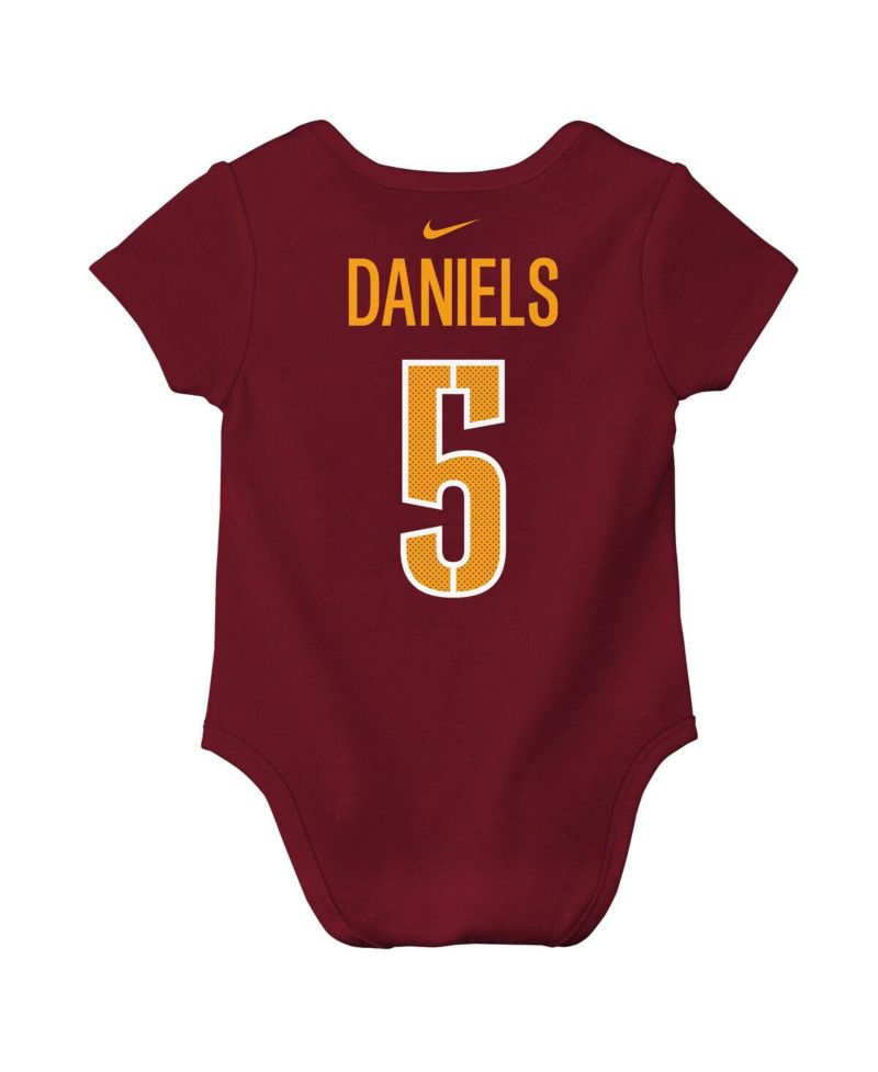 Baby Boys and Girls Jayden Daniels Burgundy Washington Commanders Player Name & Number Bodysuit