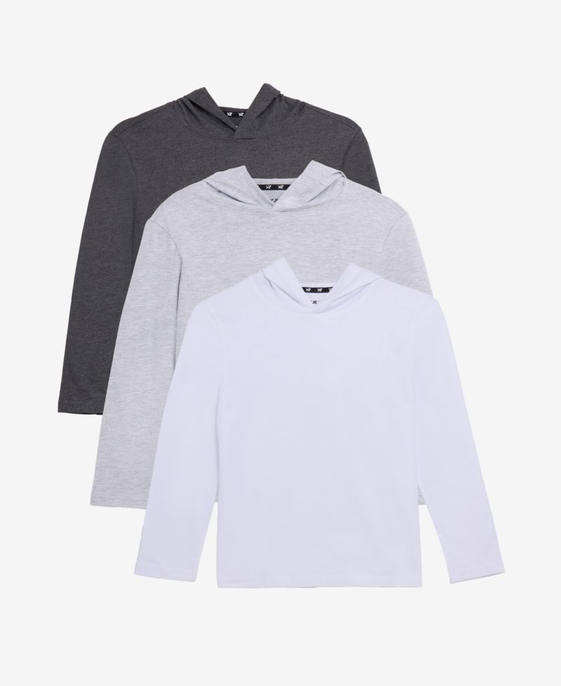 3 Pack Kids And Boys Basic Long Sleeve Hoodie T-Shirts