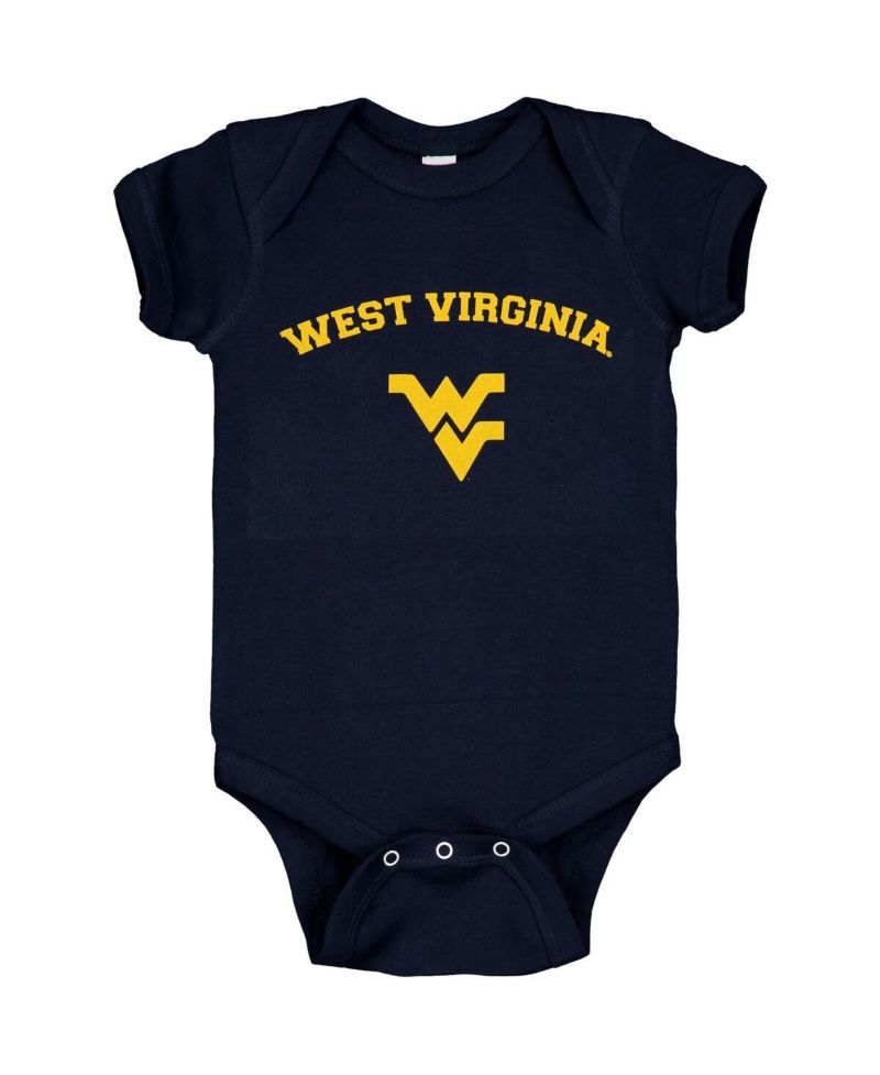 Baby Boys and Girls Navy West Virginia Mountaineers Arch Logo Bodysuit