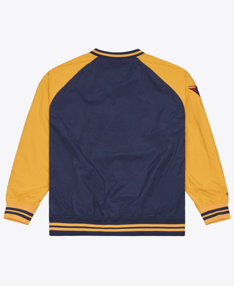 Men's Navy Golden State Warriors Classic V-Neck Pullover Jacket