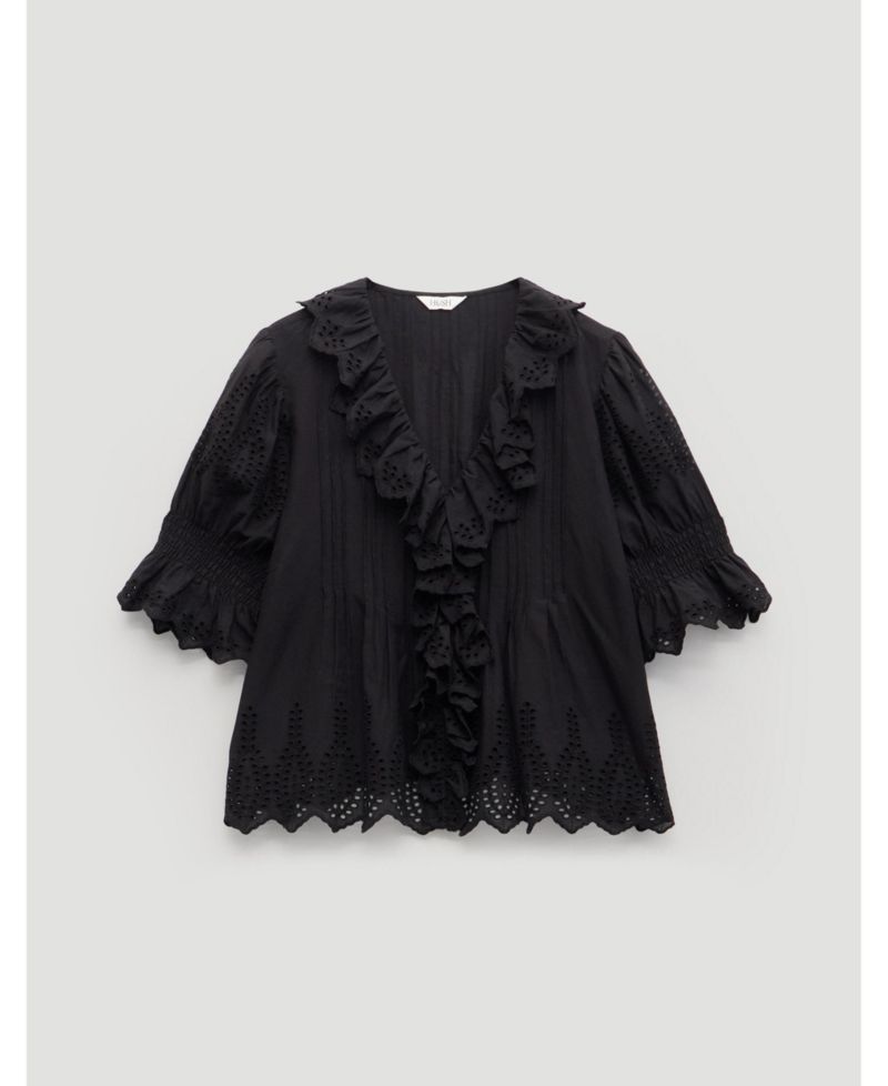Women's Koa Short-Sleeve V-Neck Ruffle Blouse