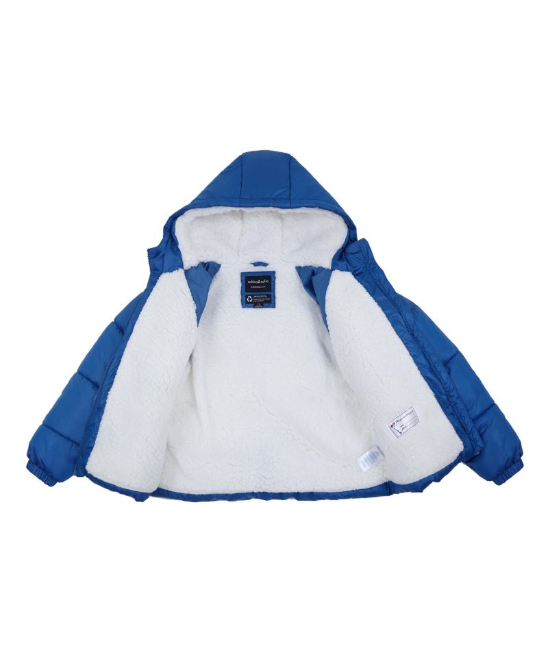 Girls Heavyweight Puffer Jacket Sherpa Lined Bubble Coat