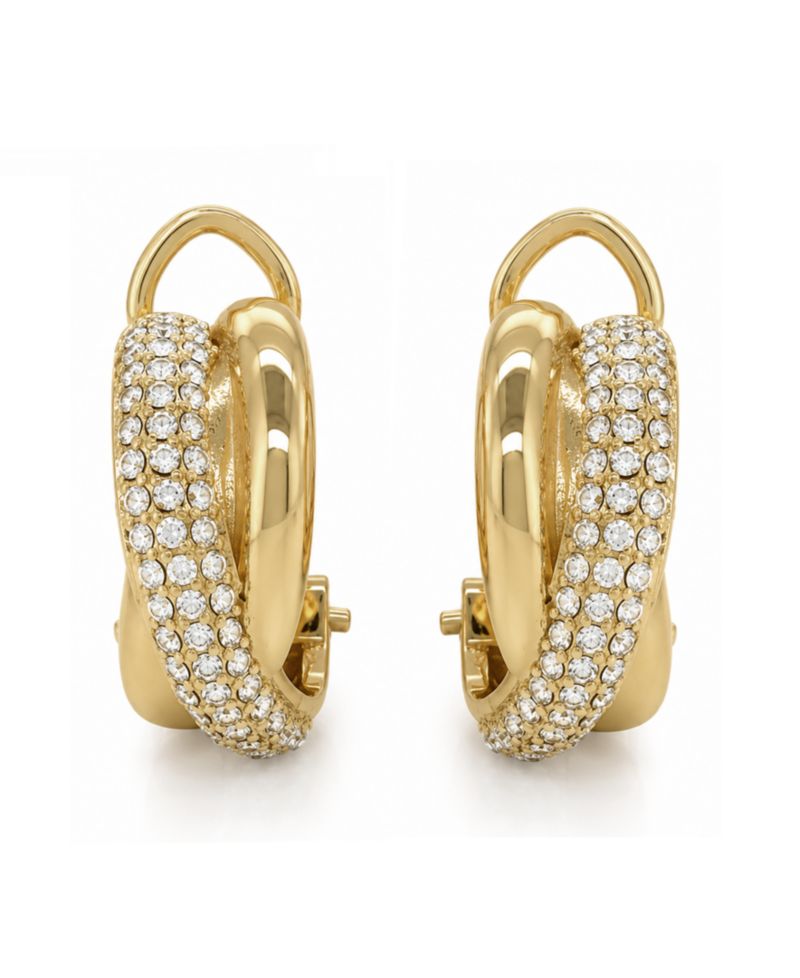 Clear Crystal Omega Hoop Earring