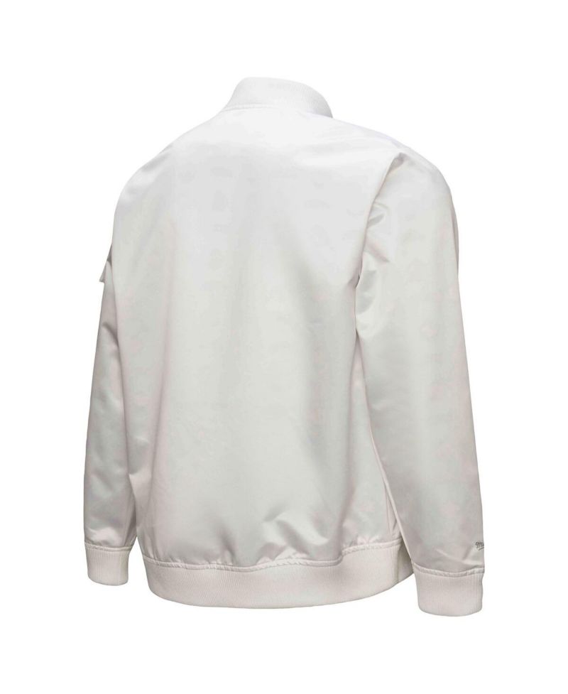 Men's White Golden State Warriors Hardwood Classics Nights Team Leader Satin Full-Zip Jacket