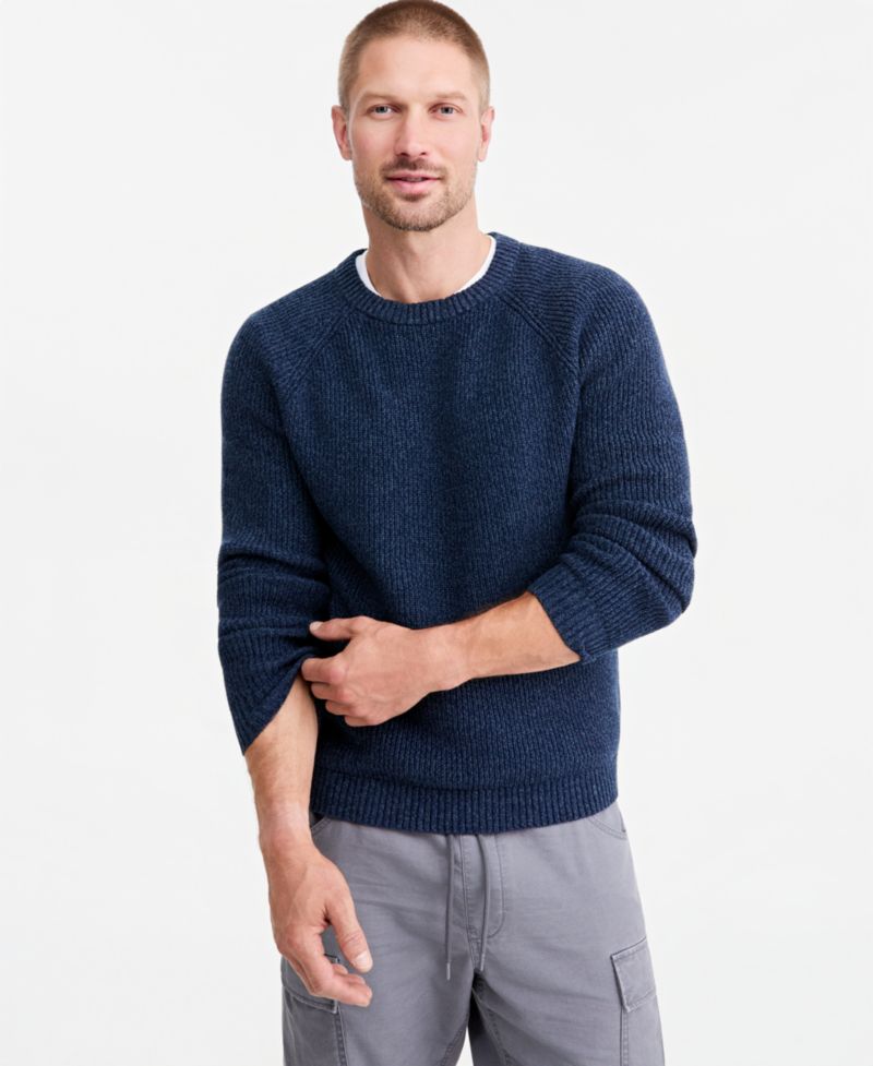 Men's Luke Marled Raglan-Sleeve Crewneck Sweater