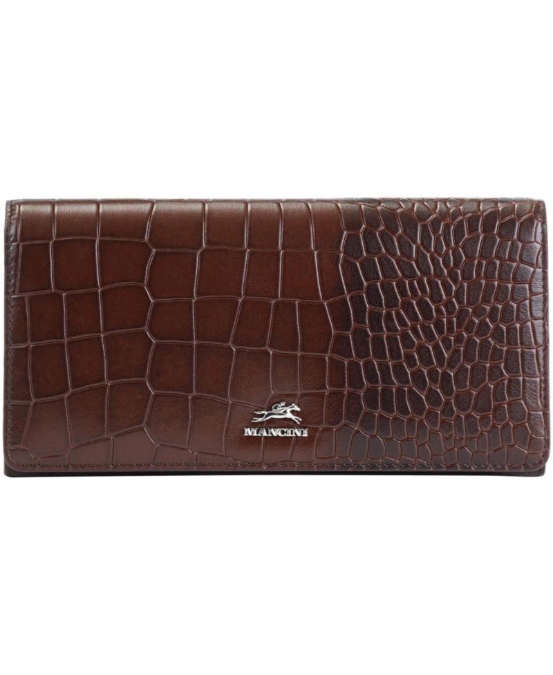 Women's Croco2 RFID Secure Trifold Wallet