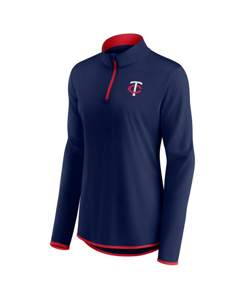 Women's Navy Minnesota Twins Corner Quarter-Zip Top