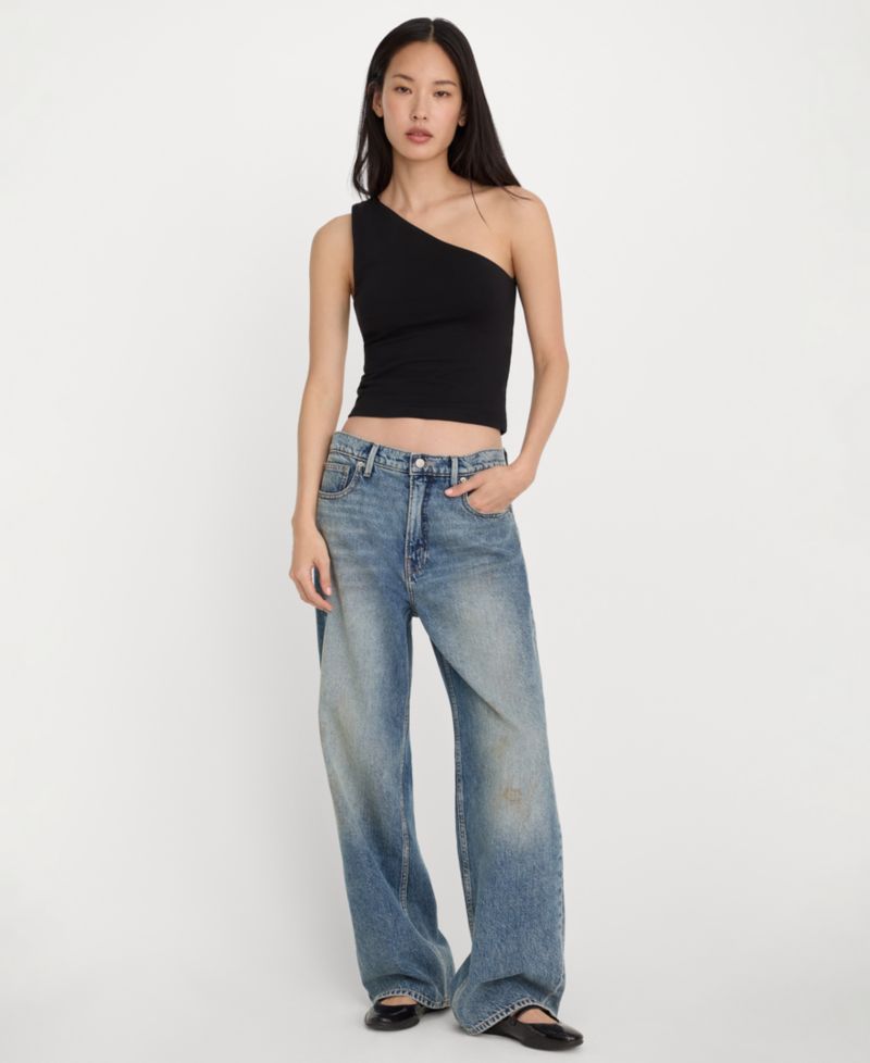 Women's One-Shoulder Top, Regular & Plus Size