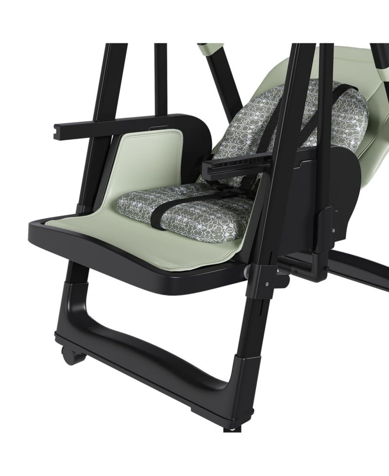 Convertible Baby High Chair to Rocker with 5-Point Harness (Dark Green