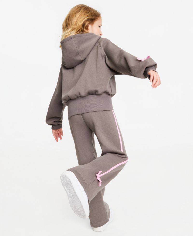 Girls' 4-6X Bow-Detail Long-Sleeve Graphic Hoodie