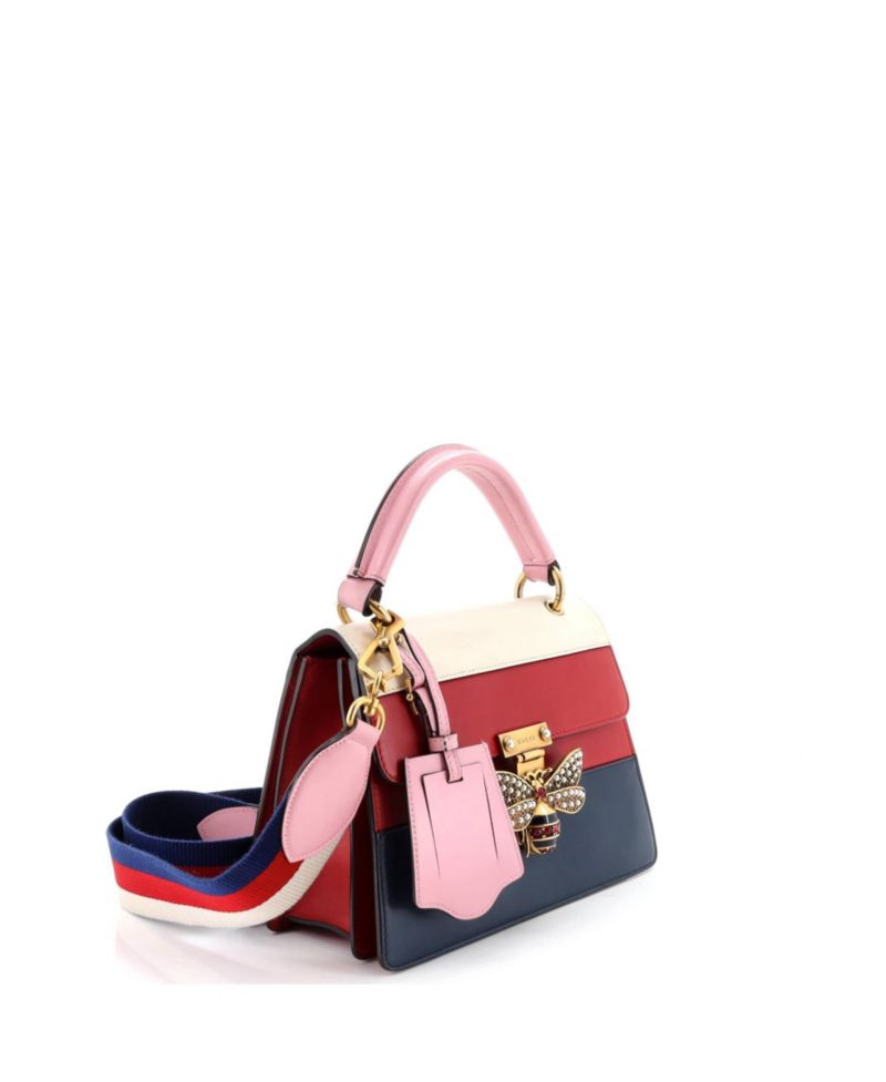 Small Queen Margaret Top Handle Bag Colorblock Leather