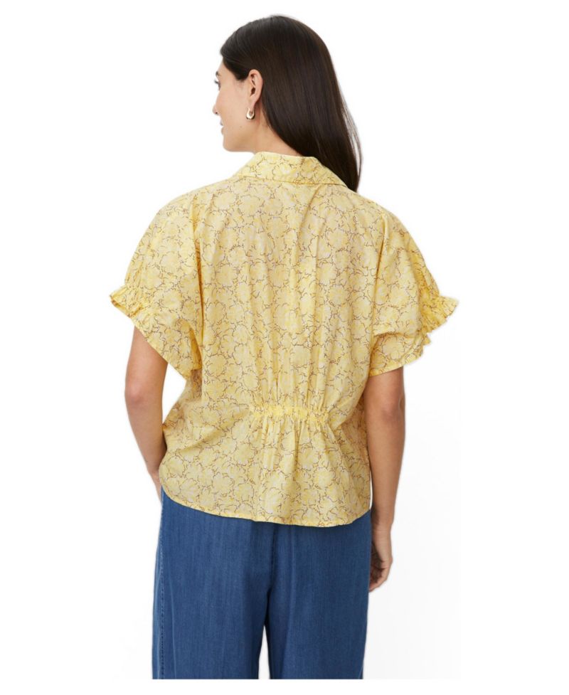 Women's MaIndorix Floral Short-Sleeve Ruffle-Cuff Shirt