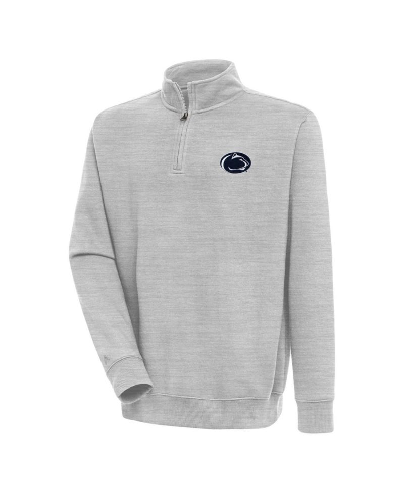 Men's Heather Gray Penn State Nittany Lions Victory Quarter-Zip Pullover Sweatshirt