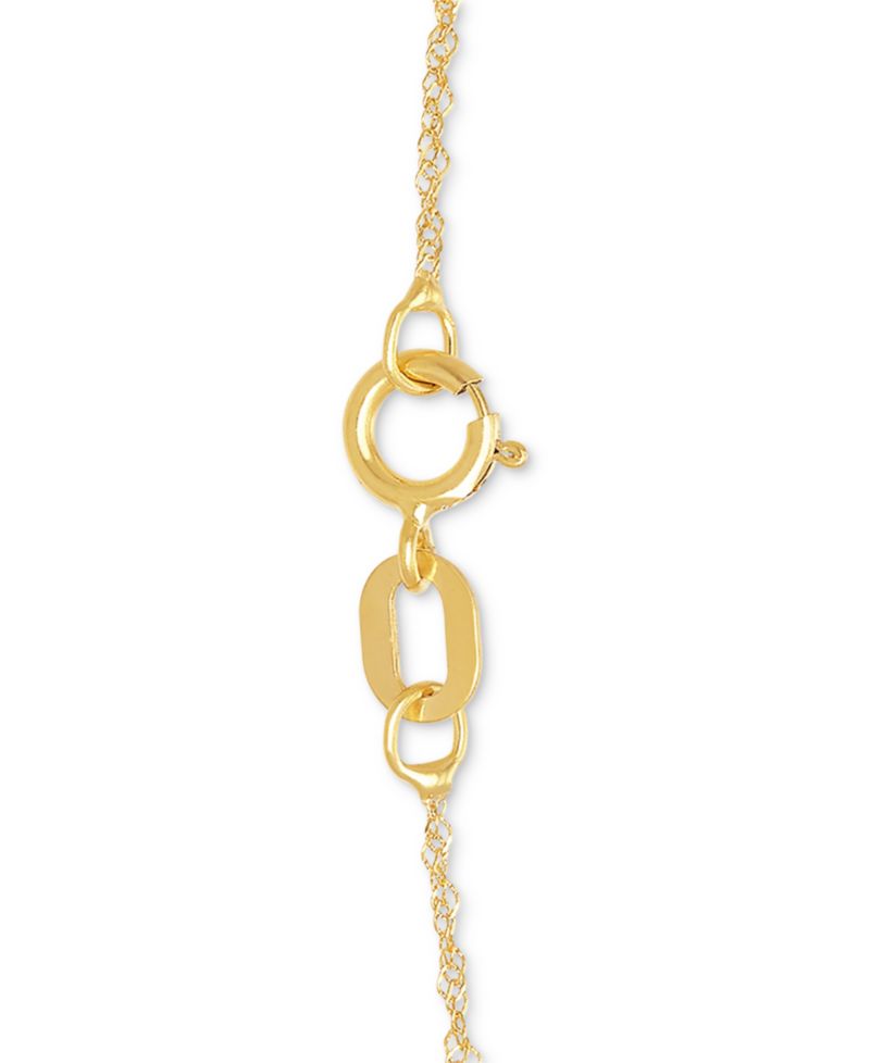 Birthstone 18" Bezel Pendant Necklace in 14k Gold