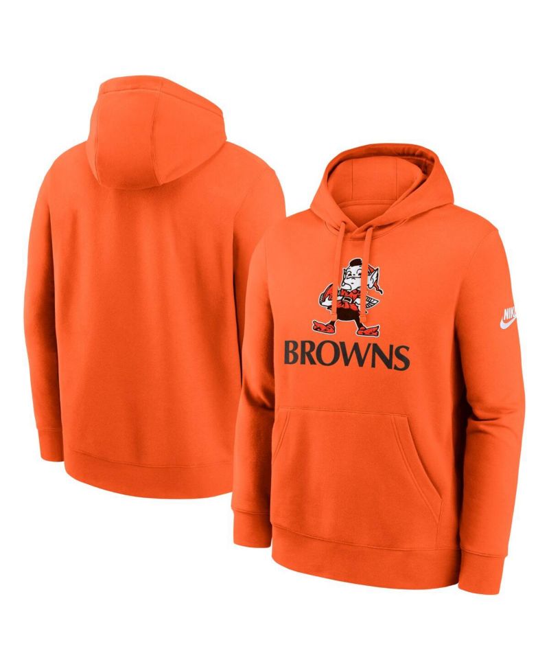 Men's Orange Cleveland Browns Best Season Rewind Club Pullover Hoodie