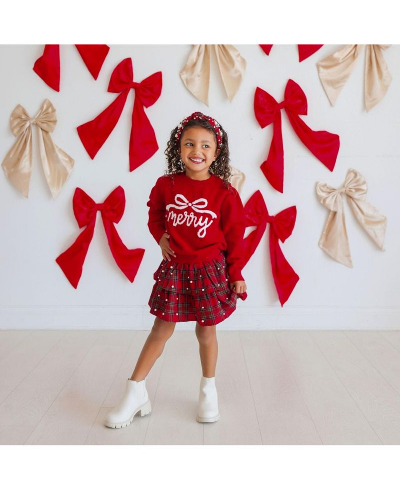 Girls' 4-16 Christmas Tartan Pearl A-Line Skirt