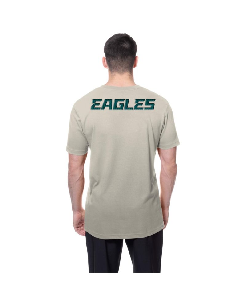 Men's Light Beige Philadelphia Eagles Multi Patch T-Shirt