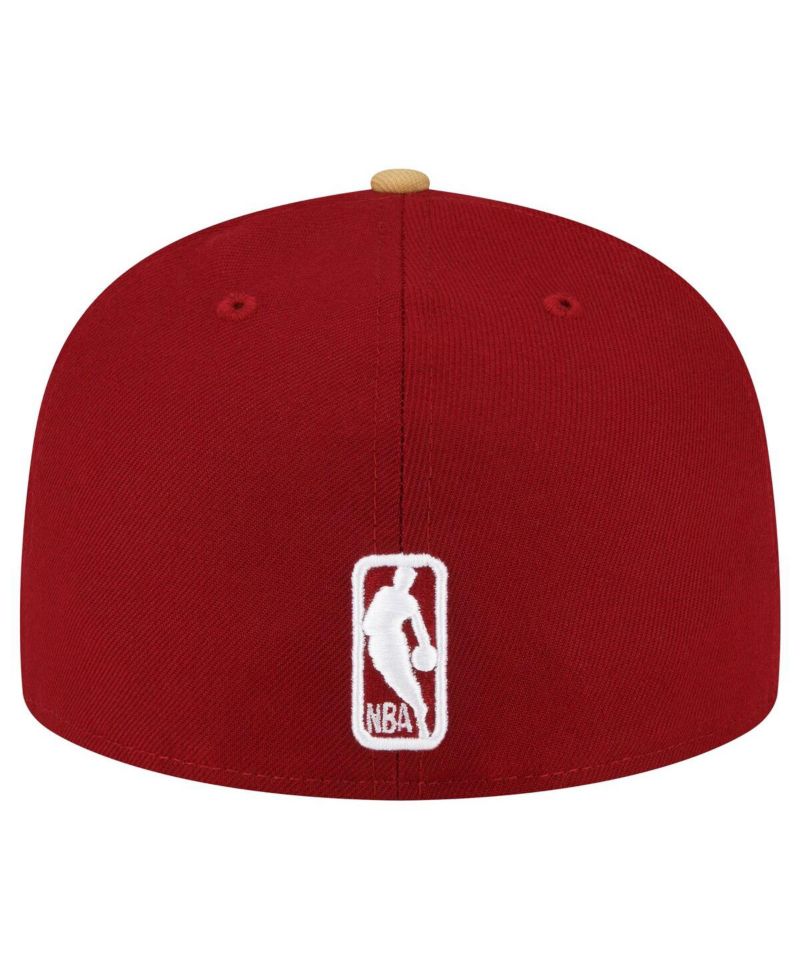 Men's Wine, Gold Cleveland Cavaliers 2-Tone 59FIFTY Fitted Hat