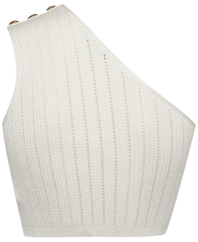 Women's Pointelle Knit One Shoulder Top