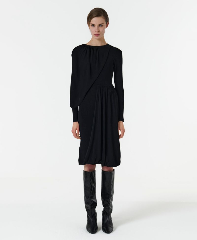 Women's Knitted Dress with Scarf Detail