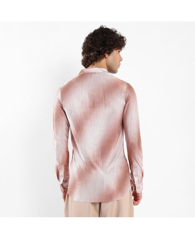 Men's Ombre-Pleated Shirt