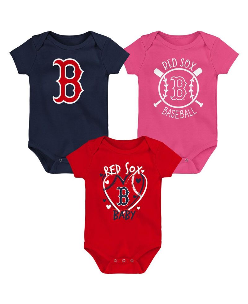 Baby Boys and Girls Boston Red Sox Slide Home Bodysuit 3-Pack