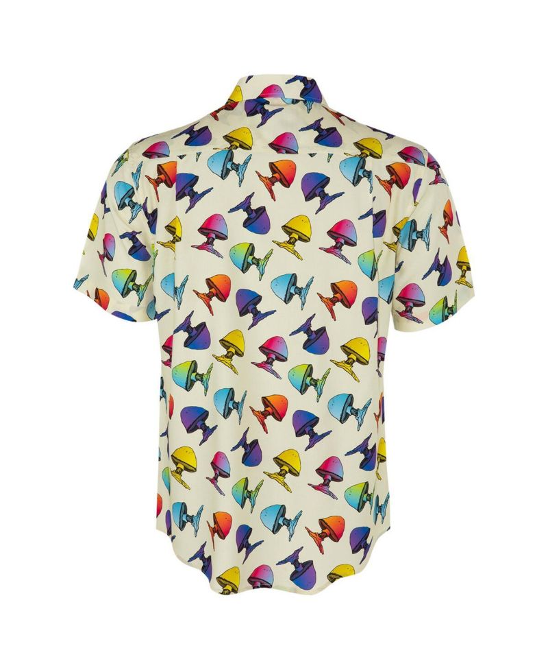Men's Cream The Allman Brothers Band Rainbow Mushroom Button-Down Shirt
