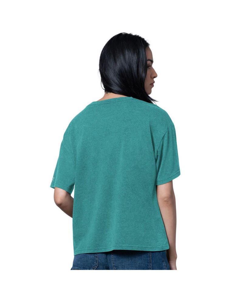 Women's Heather Aqua Miami Dolphins Oversized Hall of Fame T-Shirt