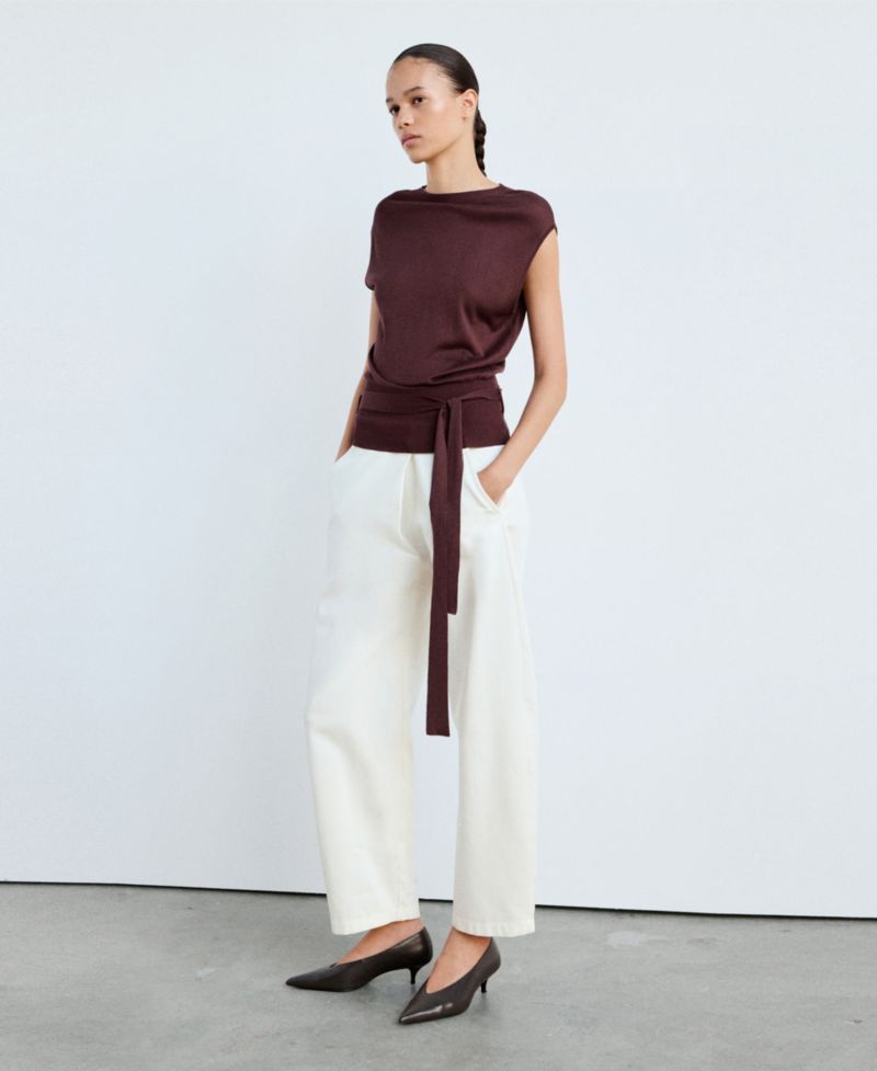 Women's Belted Knit Vest