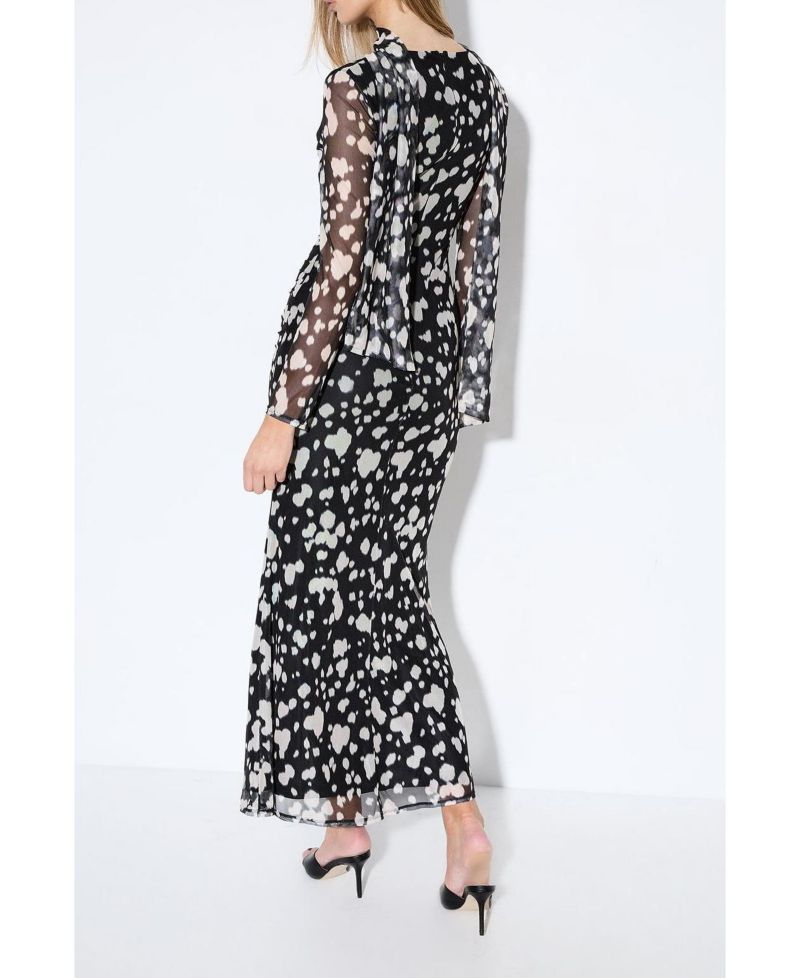 Women's Spot Print Mesh Scarf Dress