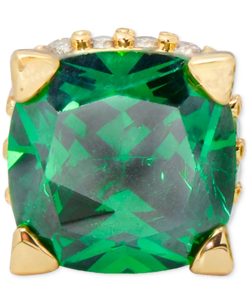 Color Cubic Zirconia Square Stud Earrings