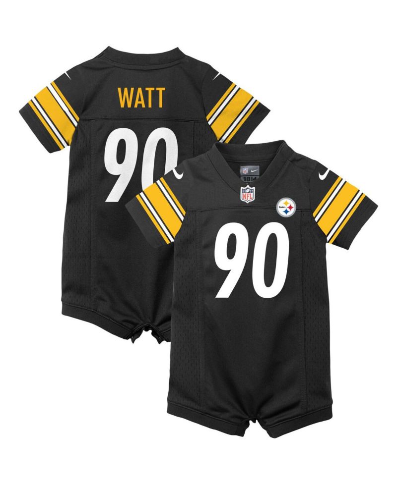 Infant T.J. Watt Black Pittsburgh Steelers Game Romper Jersey