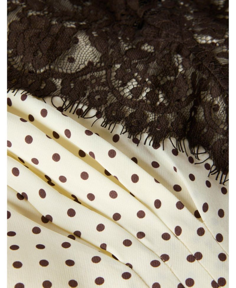 Women's Spot-Print V-Neck A-Line Midi Dress