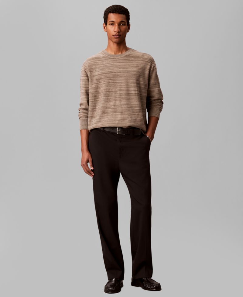 Men's Textured Breathable Crewneck Sweater