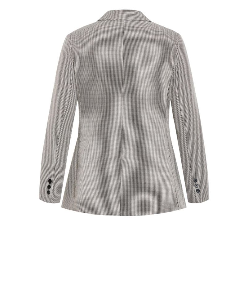 Plus Size Hailey Check Double-Breasted Houndstooth Blazer