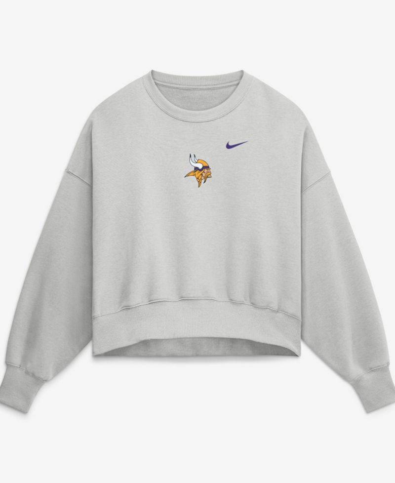Women's Gray Minnesota Vikings Oversized Primetime Phoenix Fleece Sweatshirt
