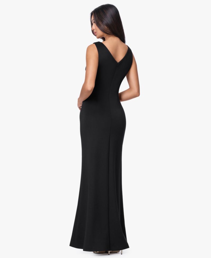 Women's Techno Scuba V-Neck Gown