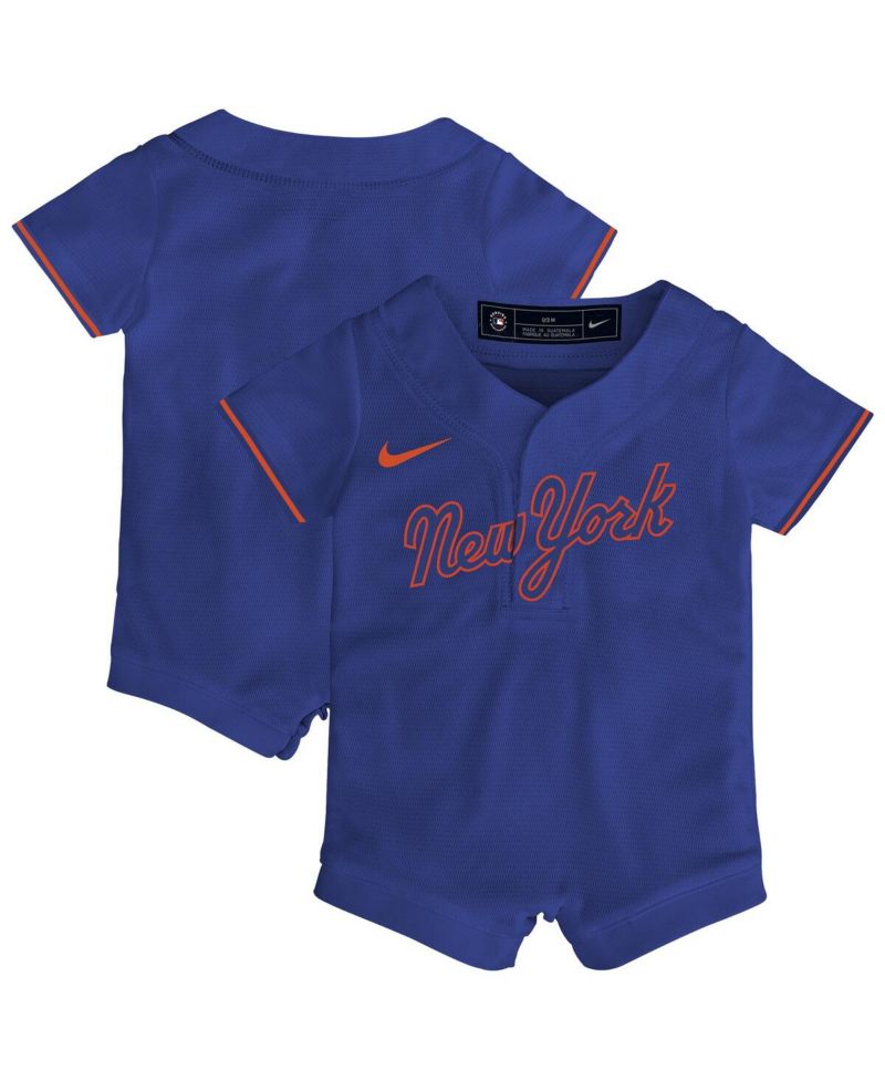 Baby Boys and Girls Royal New York Mets Alternate Replica Romper Jersey