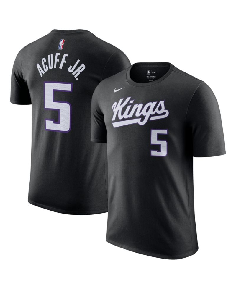 Men's and Women's Darius Acuff Jr. Black Sacramento Kings Icon Edition Name & Number T-Shirt