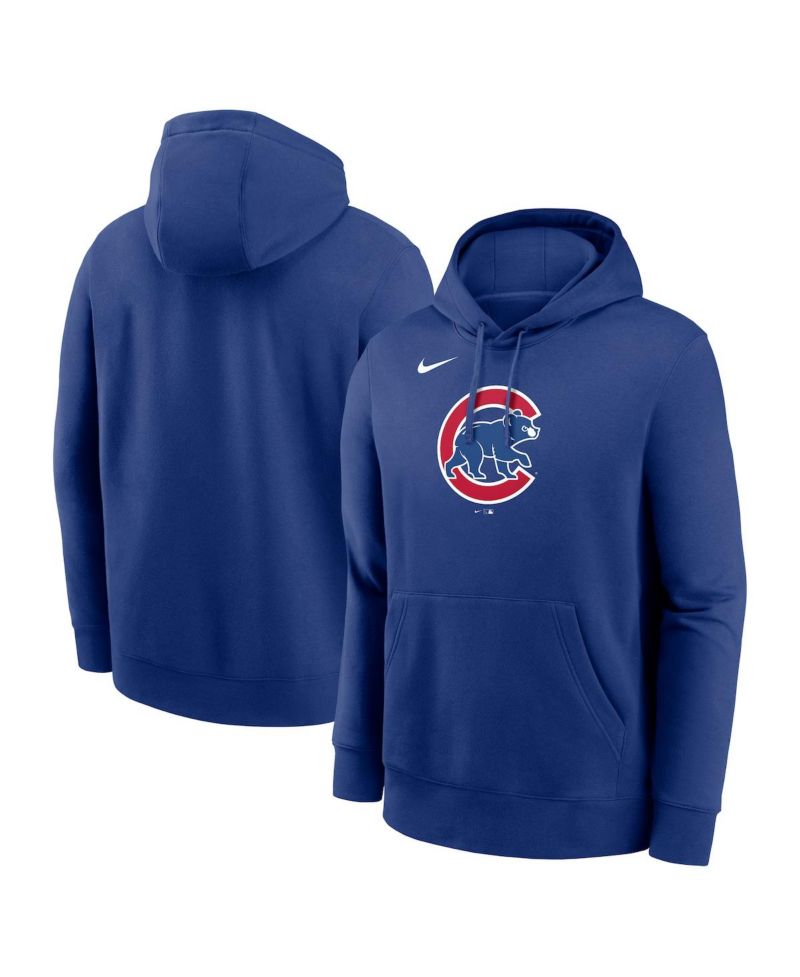 Men's Royal Chicago Cubs Logo Club Fleece Pullover Hoodie