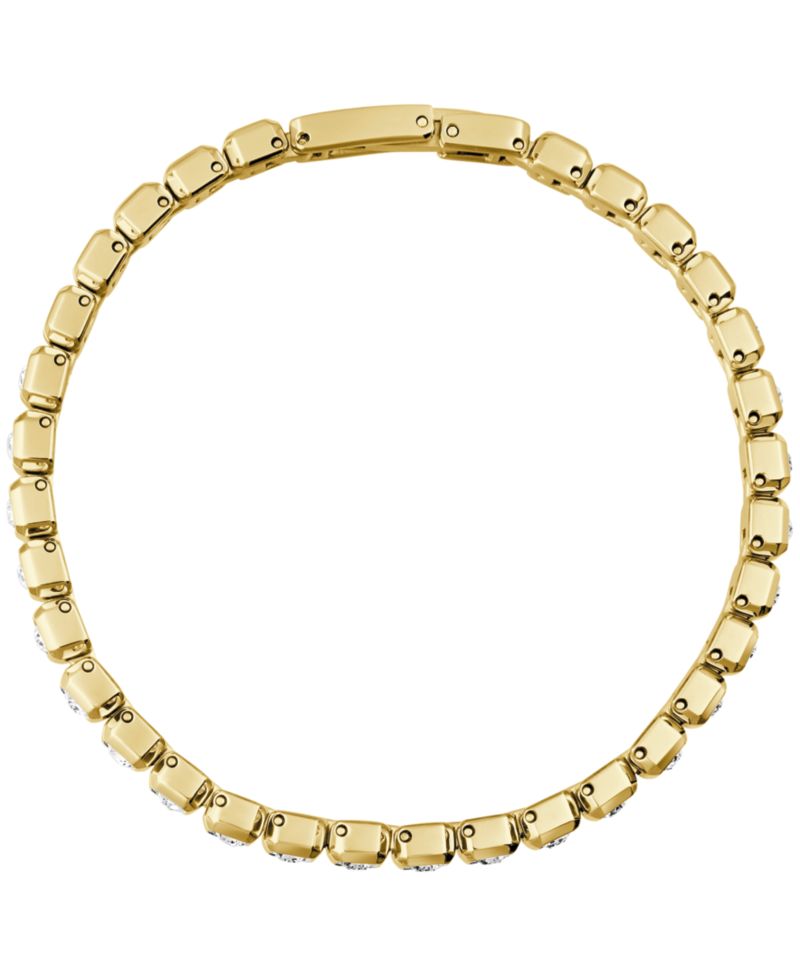 Women's Box Set Crystal Gold-Tone Stainless Steel Bracelet Watch 15mm