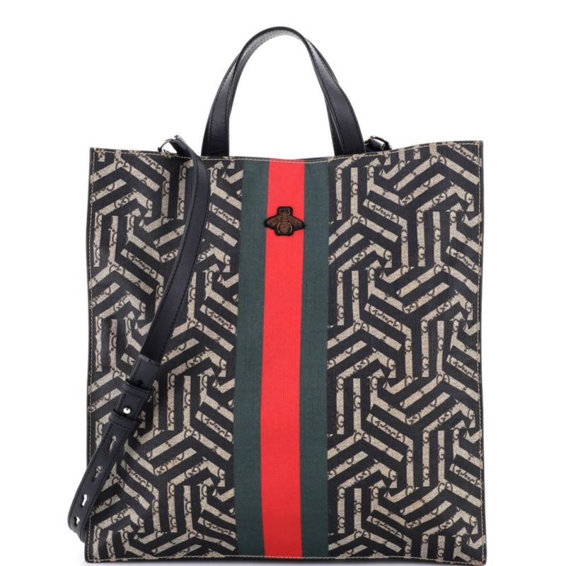 Convertible Soft Open Tote Caleido GG Coated Canvas