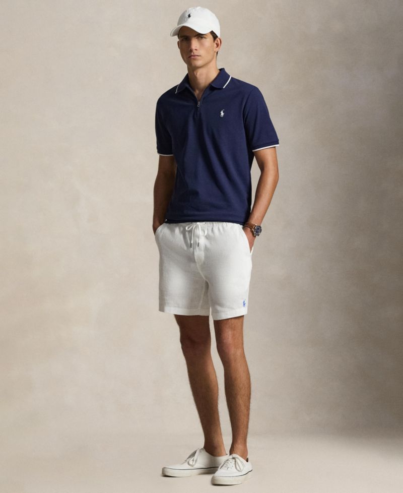 Men's Classic-Fit Stretch Mesh Zip Polo Shirt