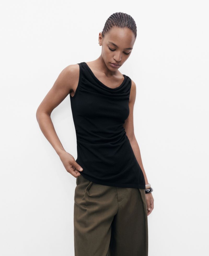 Women's Draped Knitted Top