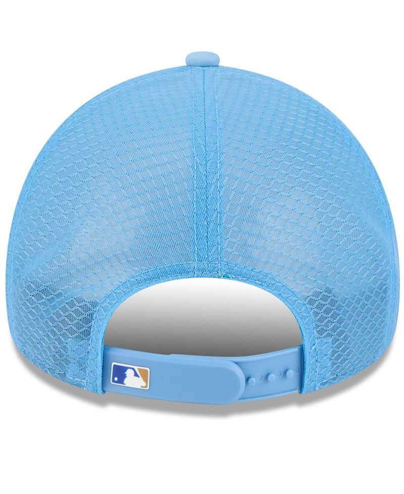 Men's Light Blue Kansas City Royals 2026 Batting Practice Apex 9FORTY Adjustable Trucker Hat