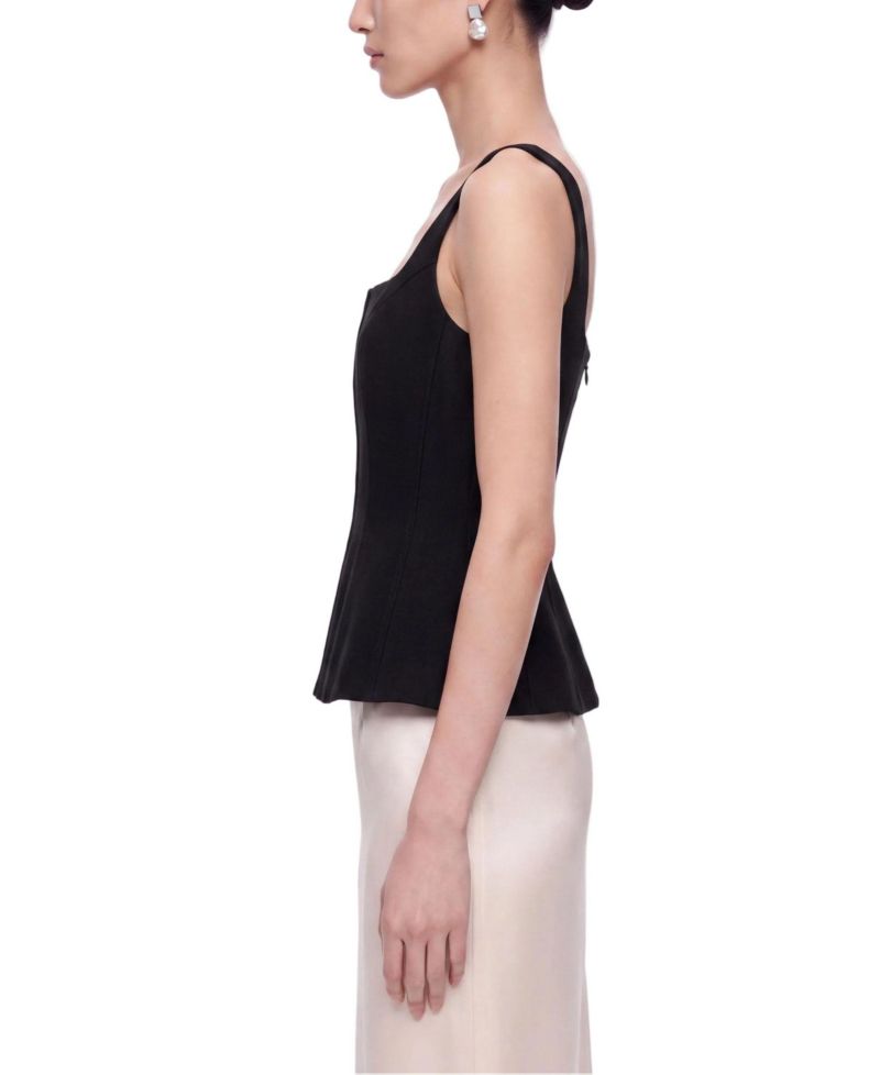 Women's Boned Square Neck Peplum Bustier Top