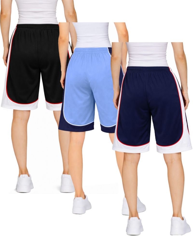 Women's Loose Fit Moisture-Wicking Performance Shorts-3 Pack