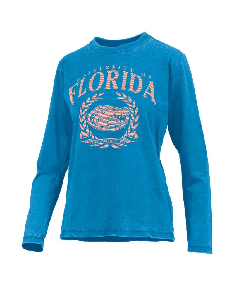 Women's Royal Florida Gators Chandler Olive Leaf Arch Long Sleeve T-Shirt